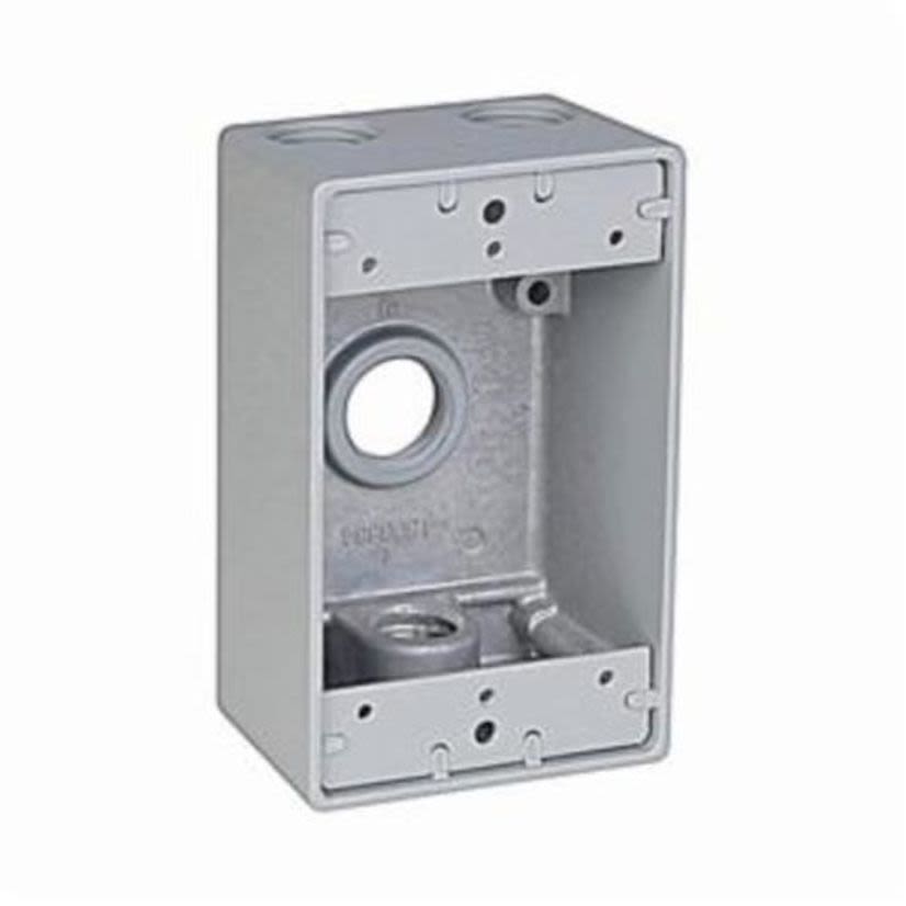 Red Dot IH4-2-LM Universal Weatherproof Box With Mounting Lug, Die Cast Aluminum, 18.3 cu-in Capacity, 1 Gangs, 4 Outlets, 4-9/16 in H x 2-13/16 in W x 2 in D
